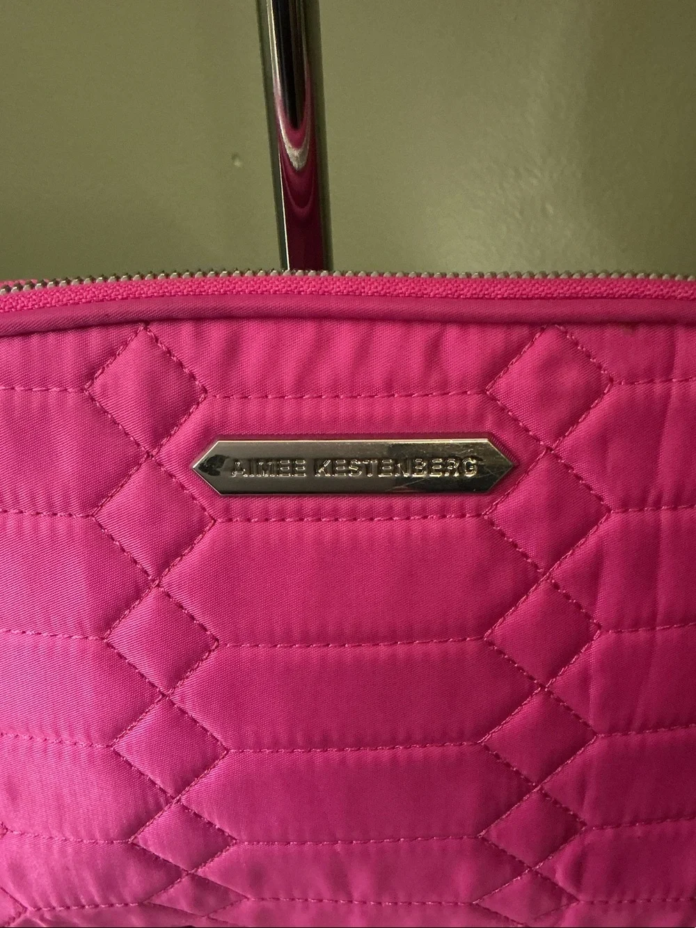 Aimee Kestenberg Hot Pink Quilted Cosmetic Bag